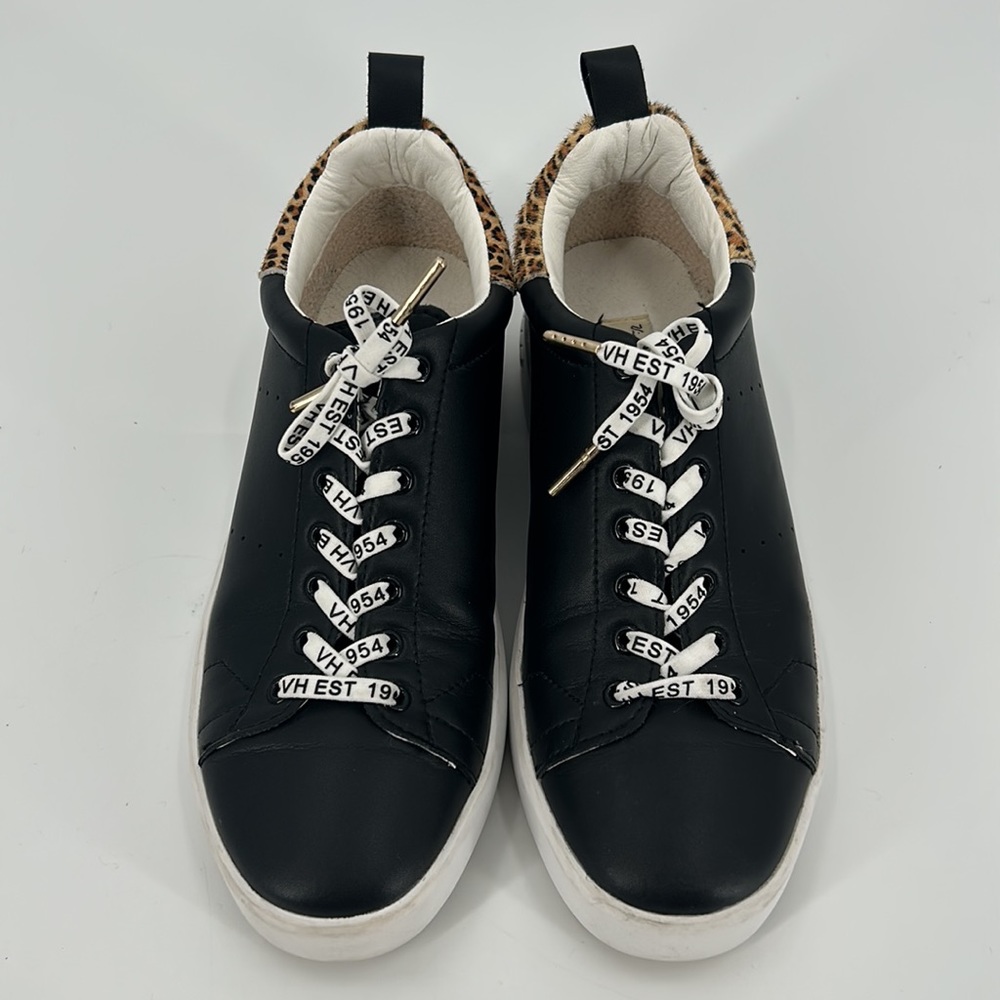 Vintage Havana | Zelda Black, White & Leopard Print Sneakers - Picture 3 of 9